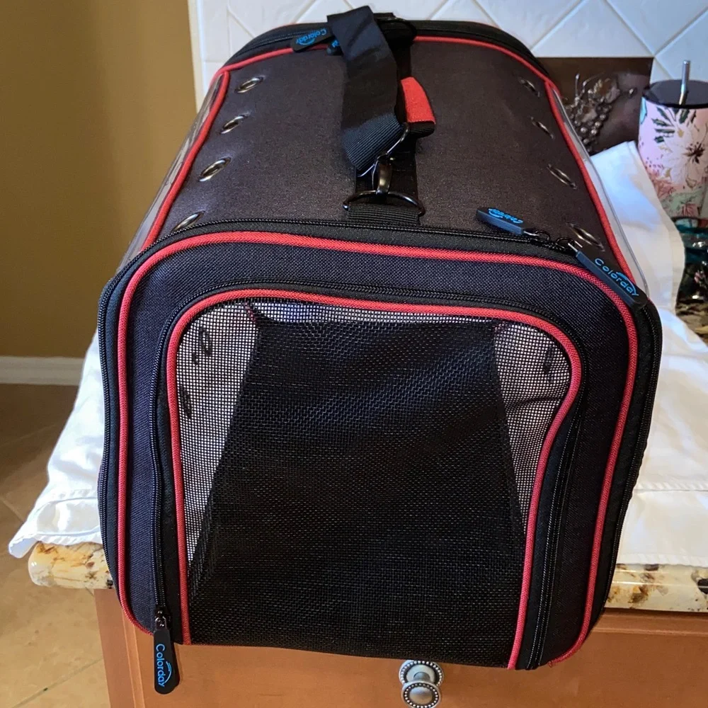 HTF Colorday Bird Carrier Cage Travel crossbody strap and handle